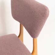 "Butterfly" dining chair, boucle pink wool, light wood