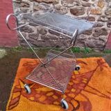 Chrome-plated metal serving cart, 1970s