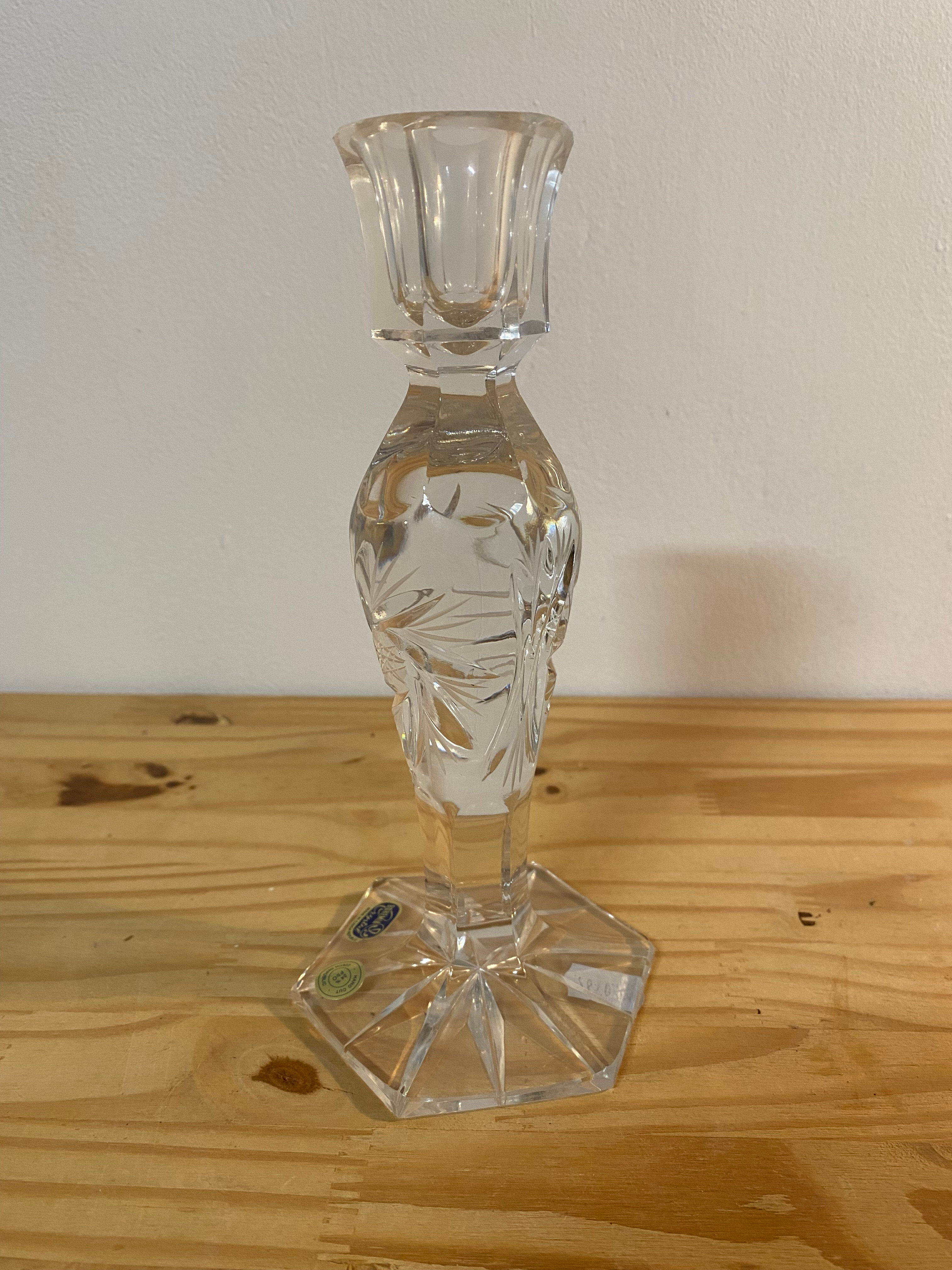 Bohemian crystal candlestick