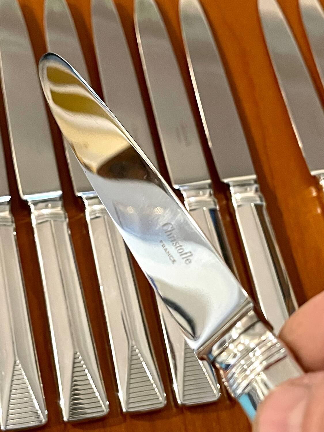 Christofle Atlantide model 12 table knives 24.5 cm very good condition