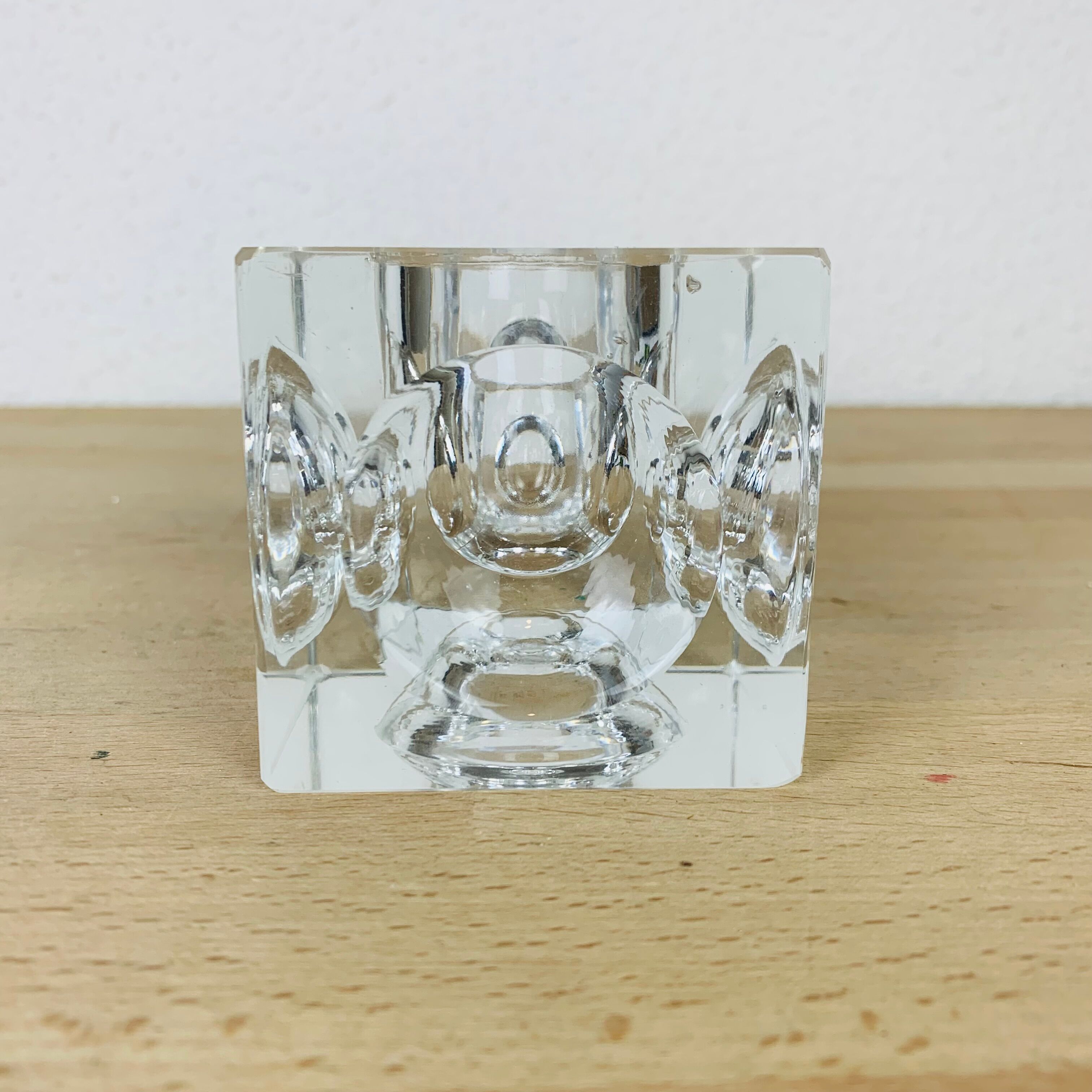 Candle holder cube glass design space age 70 ice cube ice cube
