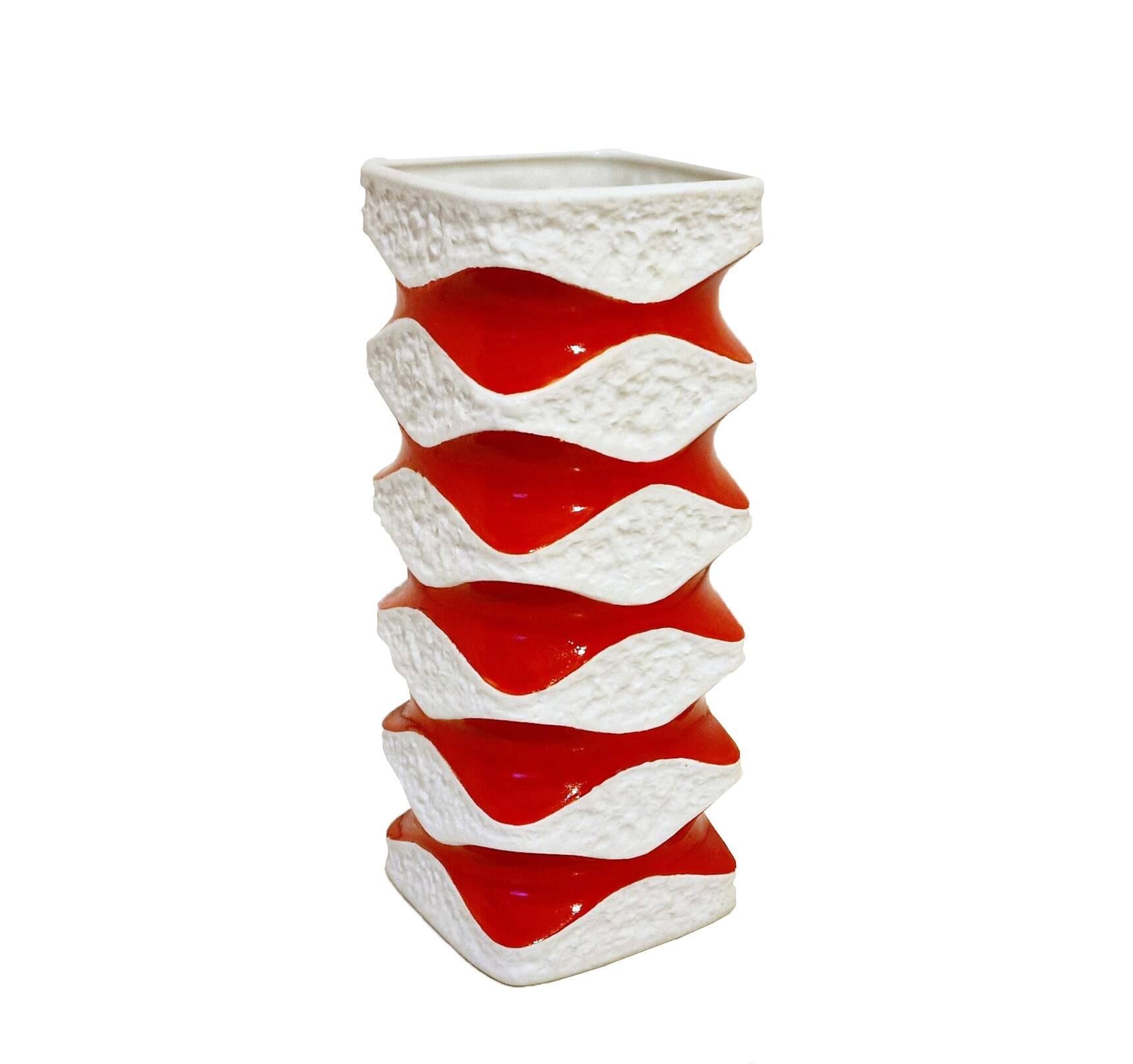 Vase Vintage • 640/3 • Royal KPM • Porcelaine • Biscuit • Op Art • Space Age • 1970