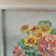 Watercolor painting bouquet of flowers signed old