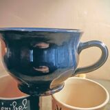 3 glazed terracotta cups with Savoie decoration