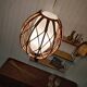 Vintage rattan and opaline pendant light