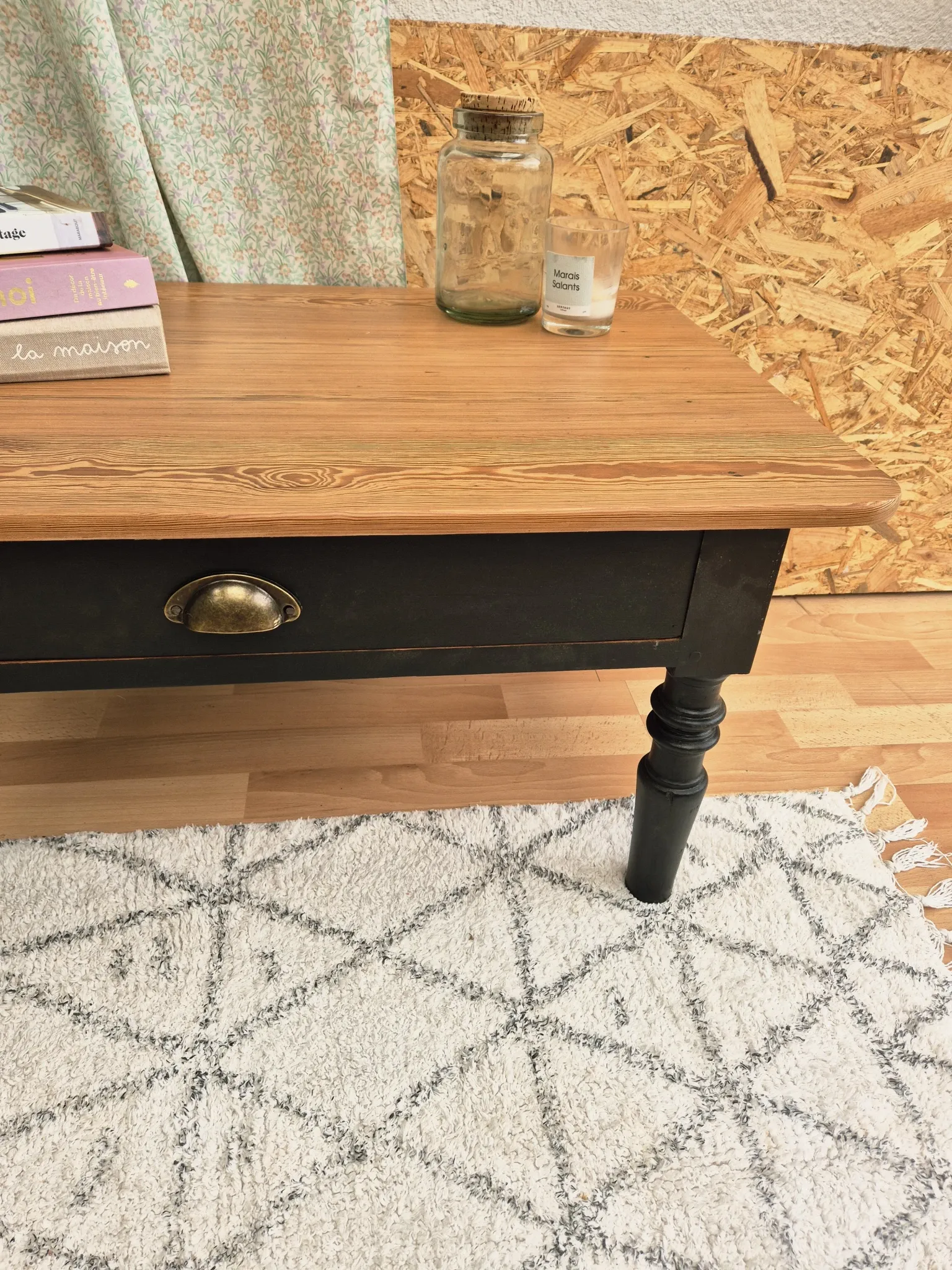 Table basse vintage rénovée
