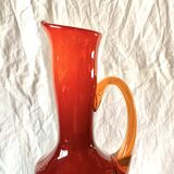 Vintage red blown glass vase