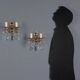 Antique wall sconces in Rococo style, bronze, Italy, 20th century.