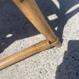 Mid-century bamboo and leather safari armchair, Denmark, 1960s