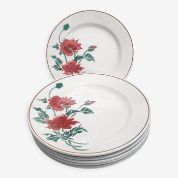 6 flat plates luxeuil hbcm flowers and foliage