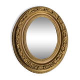 Golden ancient oval mirror  51x43cm