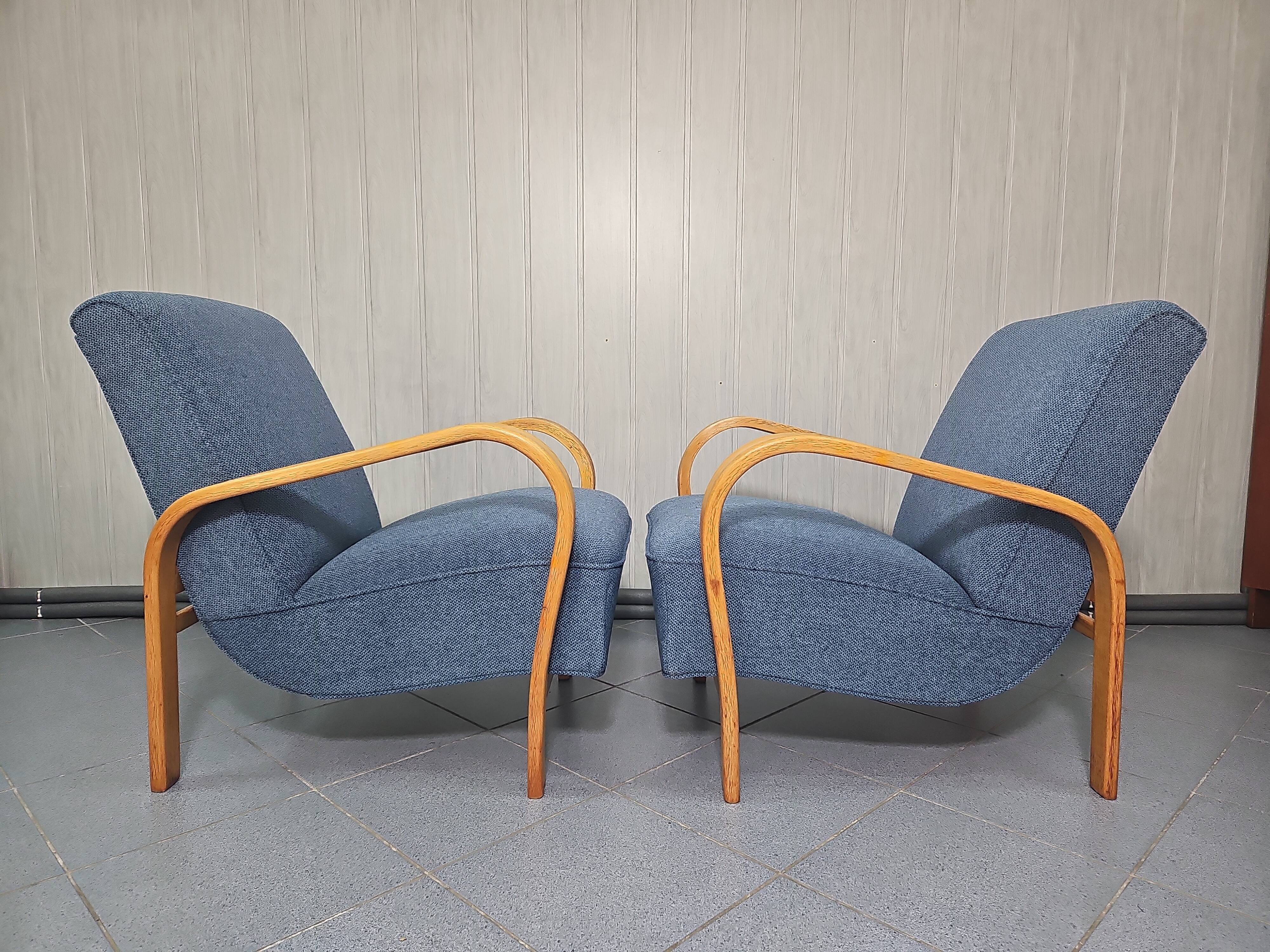 Pair of armchairs designed by K. Koželka & Antonín Kropáček for  Interier Praha Czechoslovakia 1950.