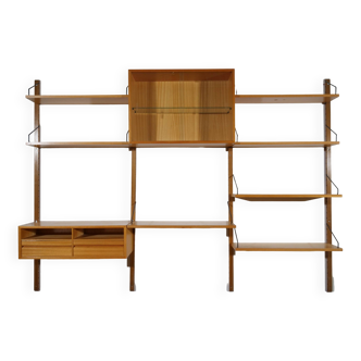 Système d'étagères murales modulaires poul cadovius royal, chêne, design danois, années 1960