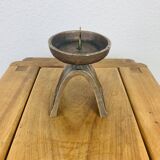 Brutalist bronze candle holder Strassacker Kunstguss Sussen