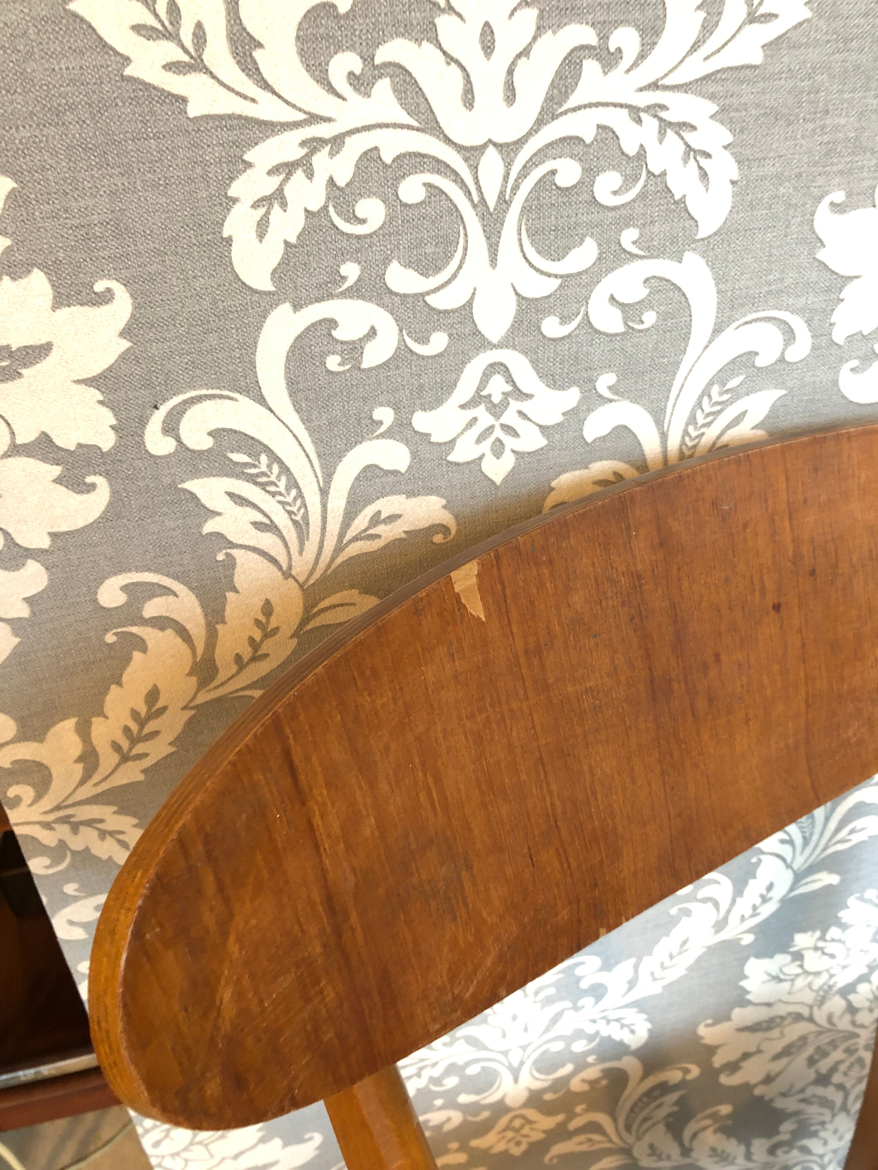 Two vintage chairs compass feet, 1950