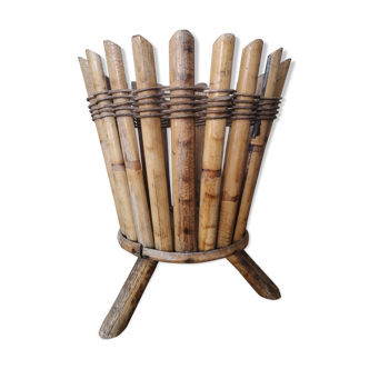 Cache pot porte fleur en rotin