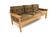 Scandinavian 3-seater sofa in pine and velvet, Sweden, 1970.