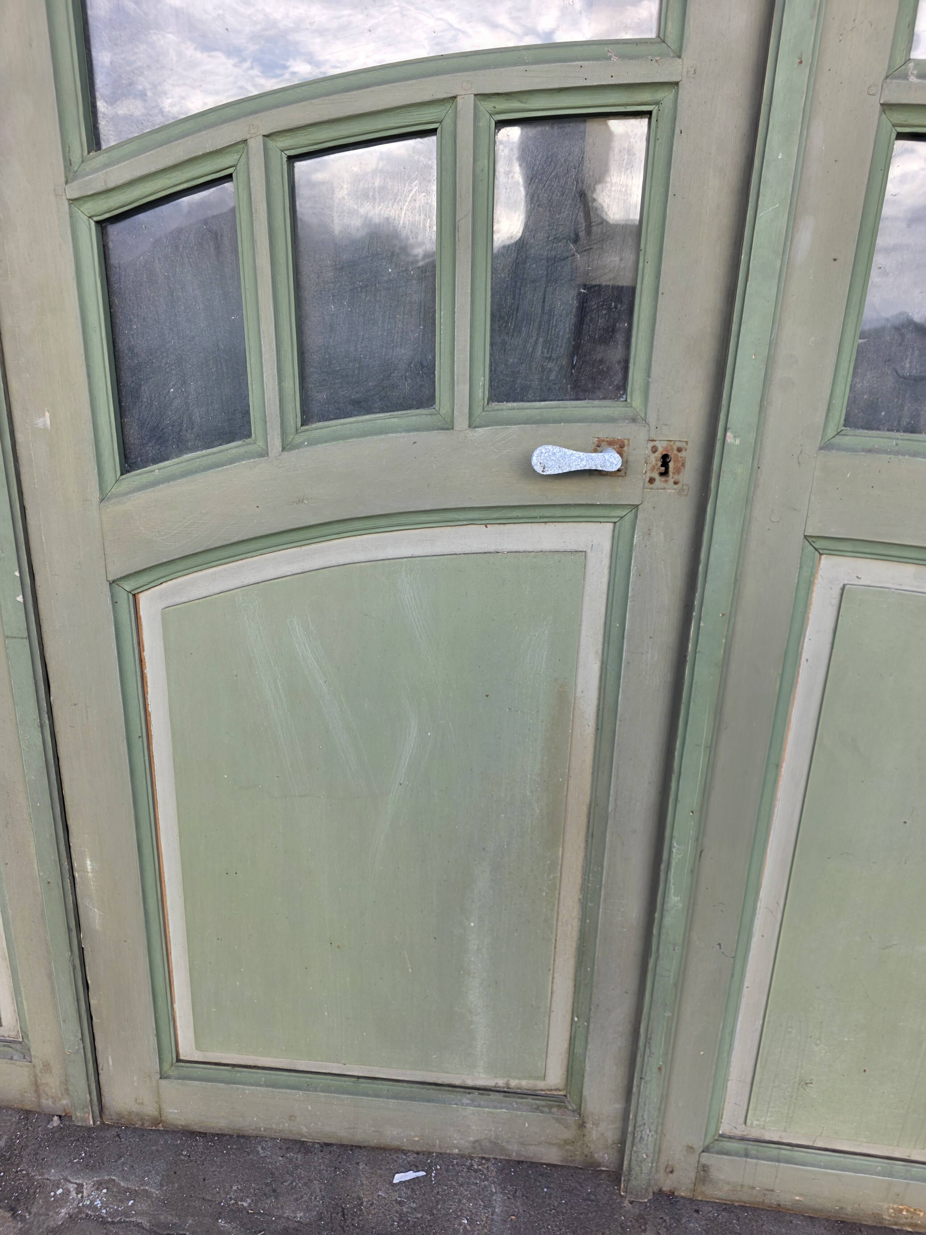 4 Art Nouveau partition doors + transom