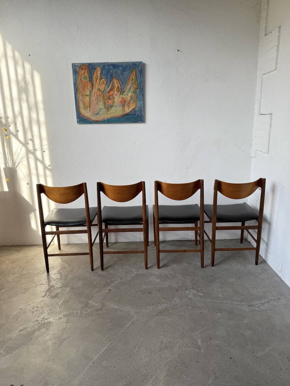 Set of 4 Italian chairs by Gianfranco Frattini.