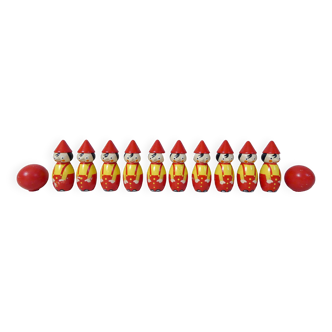 Vintage pinocchio bowling game