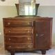 Commode art déco avec miroir biseauté et marbre