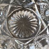 Bohemian cut crystal ashtray/pocket tray. Star/cross-hatched motifs.