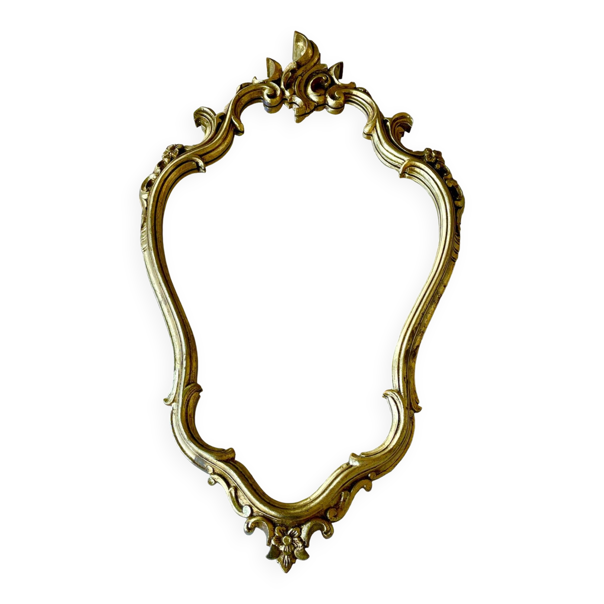Old baroque style wall mirror with golden moldings