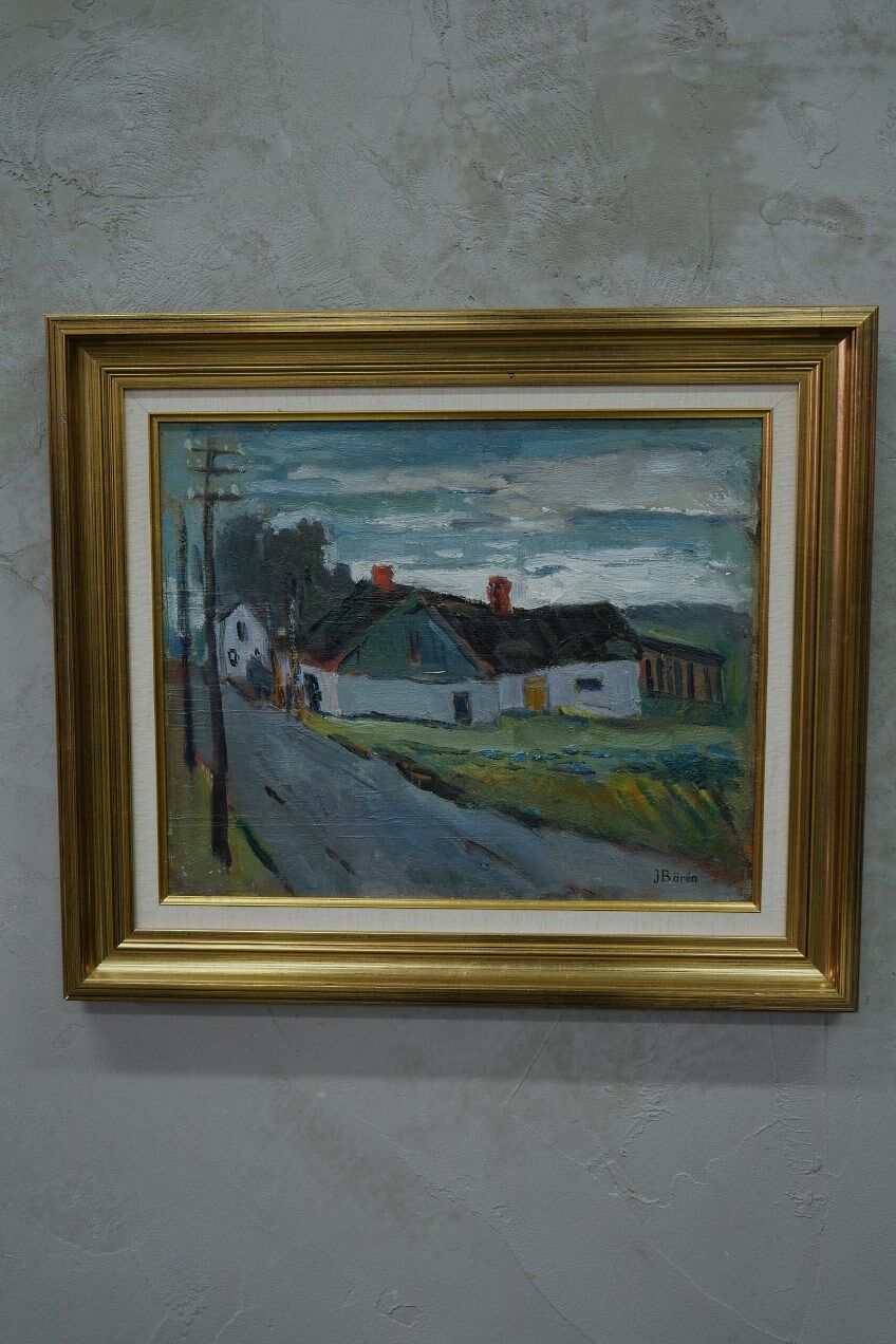 John Börén, Swedish modern landscape, 1960s, Oil painting, Framed