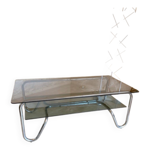 table basse chrome et