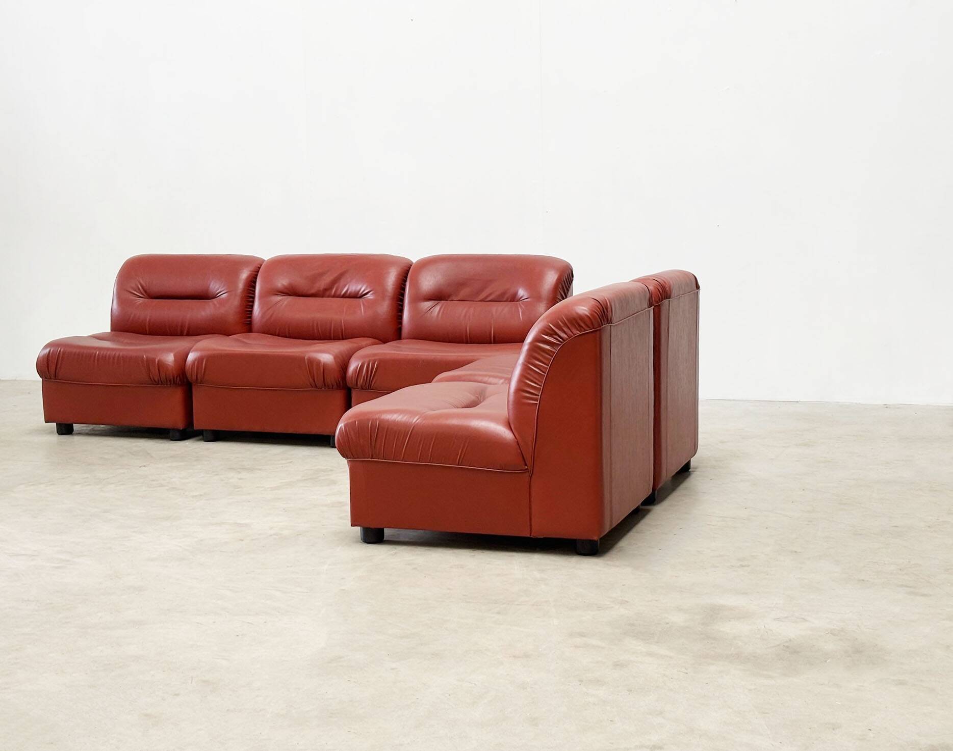 Faux leather modular Italian sofa
