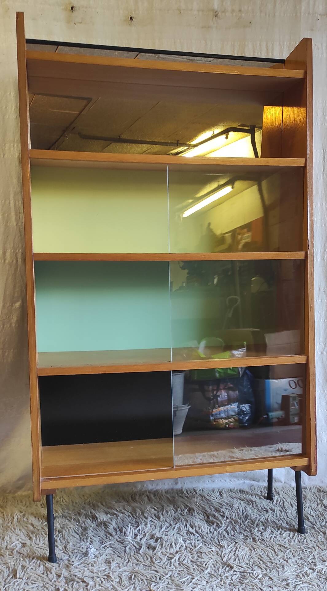 Modernist wooden library attributed to Pierre Guariche - 50s/60s