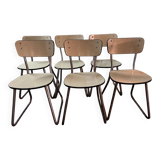 6 vintage design Formica and stainless steel chairs