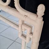 Vintage white faux bamboo mirror