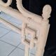 Vintage white faux bamboo mirror