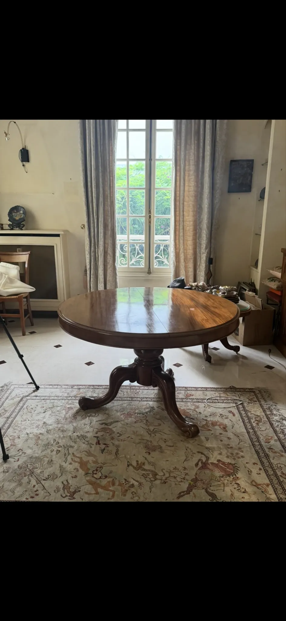 Wooden round table
