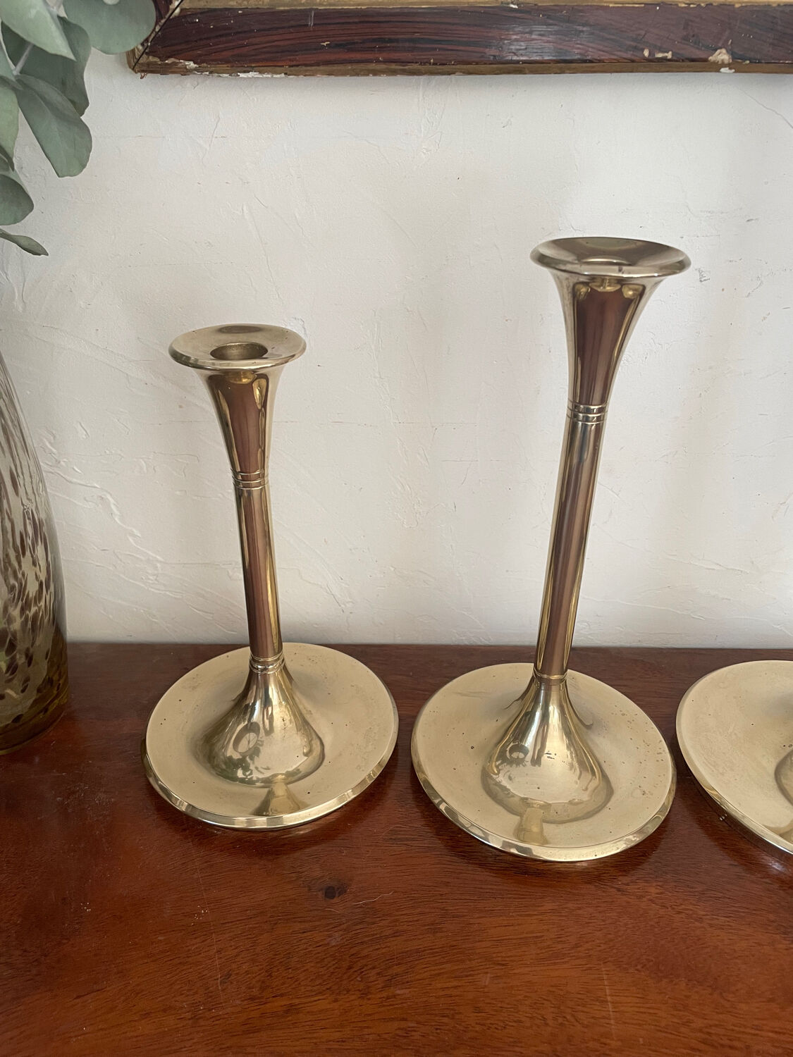 Set of 4 brass candle holders from Villeroy & Boch 45 to 21cm