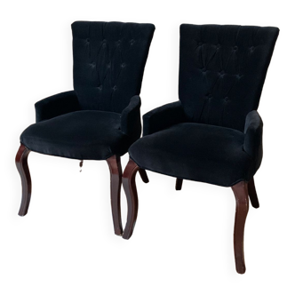 Fauteuils en velours noir