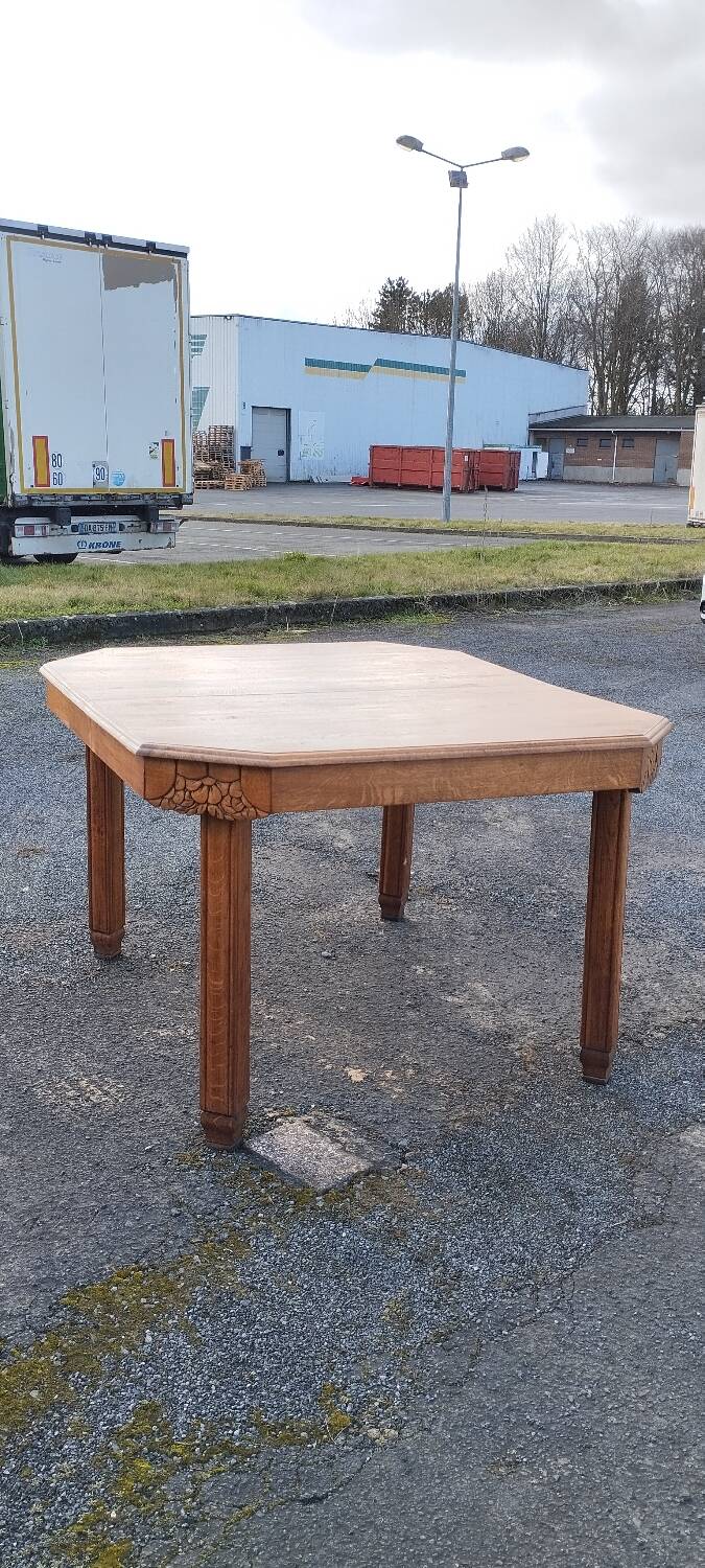 Solid wood art deco table, with extensions