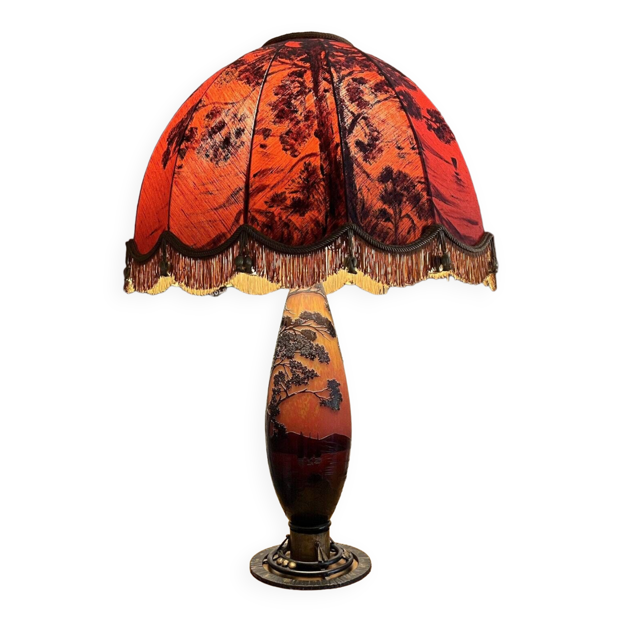 Glass paste lamp from the Art Nouveau period around 1900