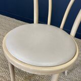 Set of 4 Thonet type bistro chairs light curved wood & Skaï GO IN Germany