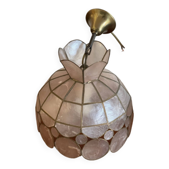 Mother-of-pearl and brass lampshade
