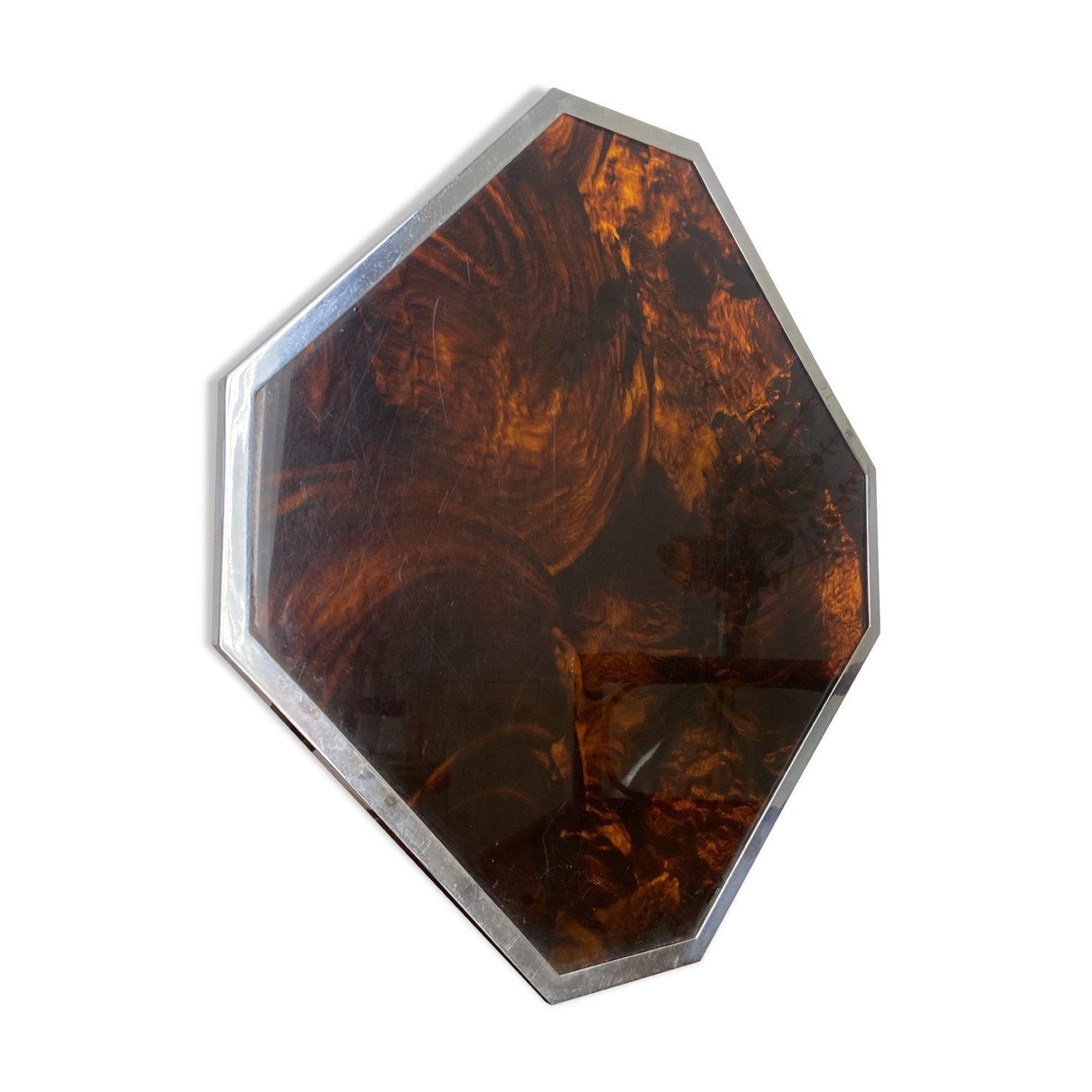 Lucite turtleshell-style tray circa 1970