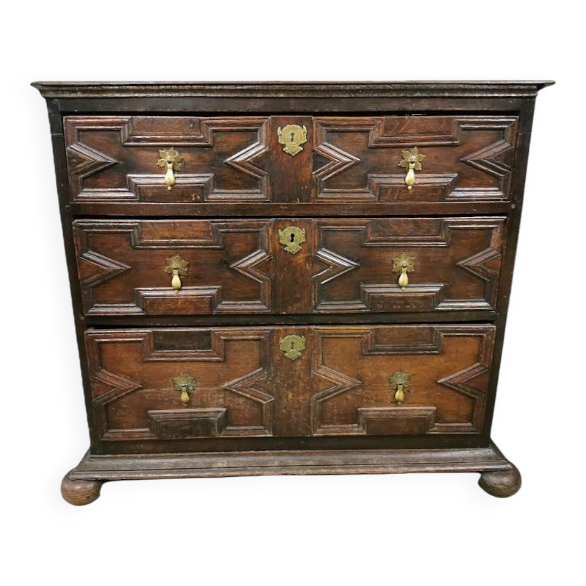 Rare oak chest of drawers | louis xiii / jacobean style | 17th century