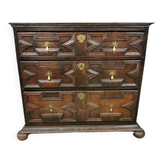 Rare oak chest of drawers | louis xiii / jacobean style | 17th century