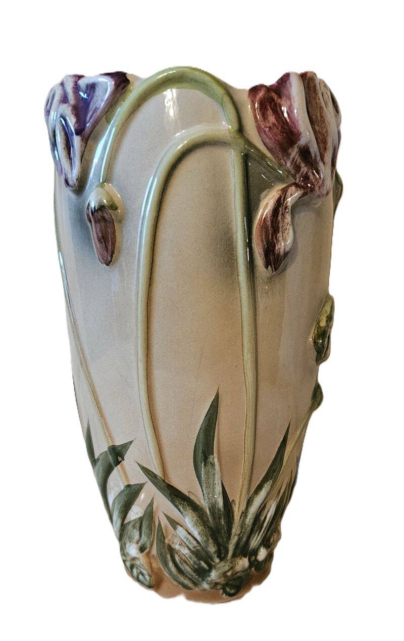 Art Nouveau Iris Vase Saint Clement Earthenware