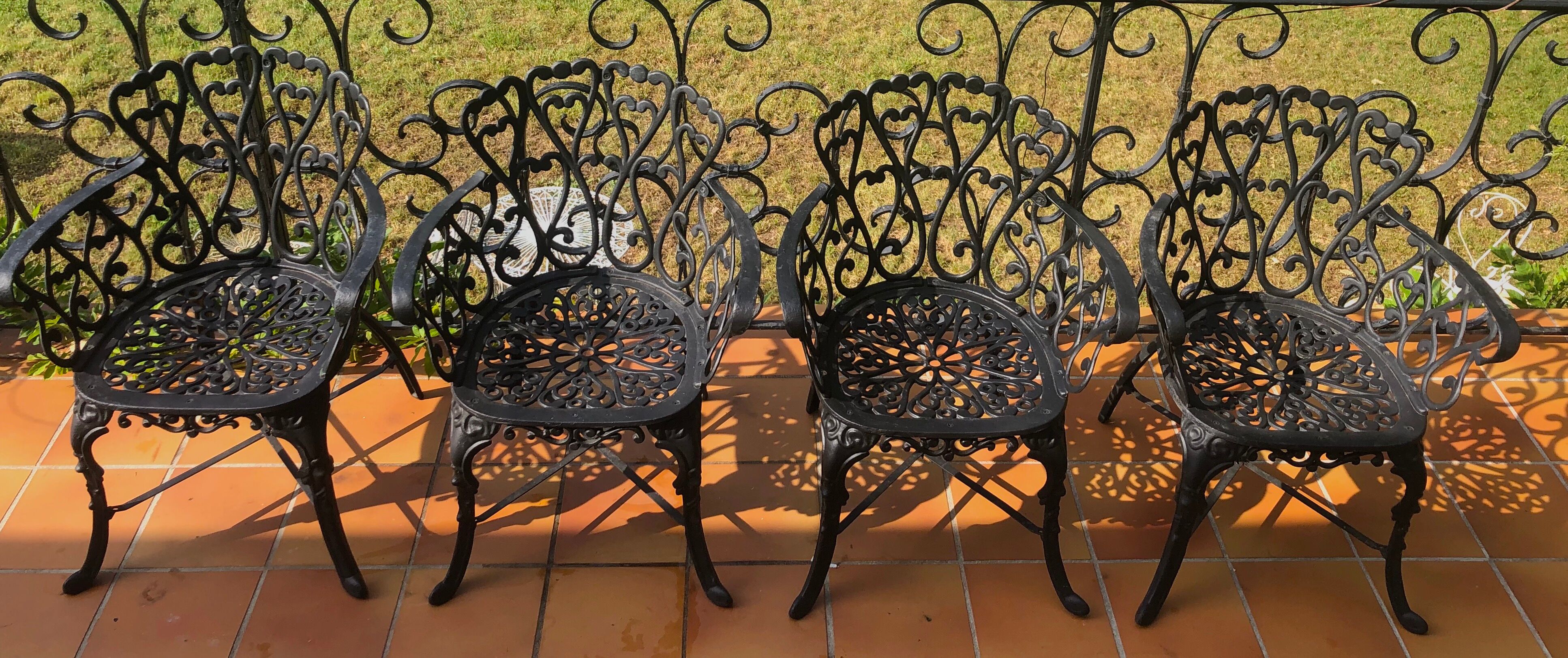 Ancient cast iron garden lounge