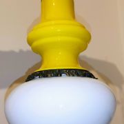 Opaline glass and brass suspension, Italy, 1960s.