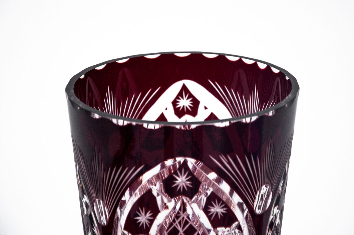 Purple crystal vase, Poland, 1960s