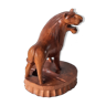 Cendrier bois sculpté lion debout XXème