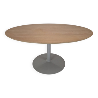 Large Oval Dining Table in Oak by Pierre Paulin for Artifort, 2018